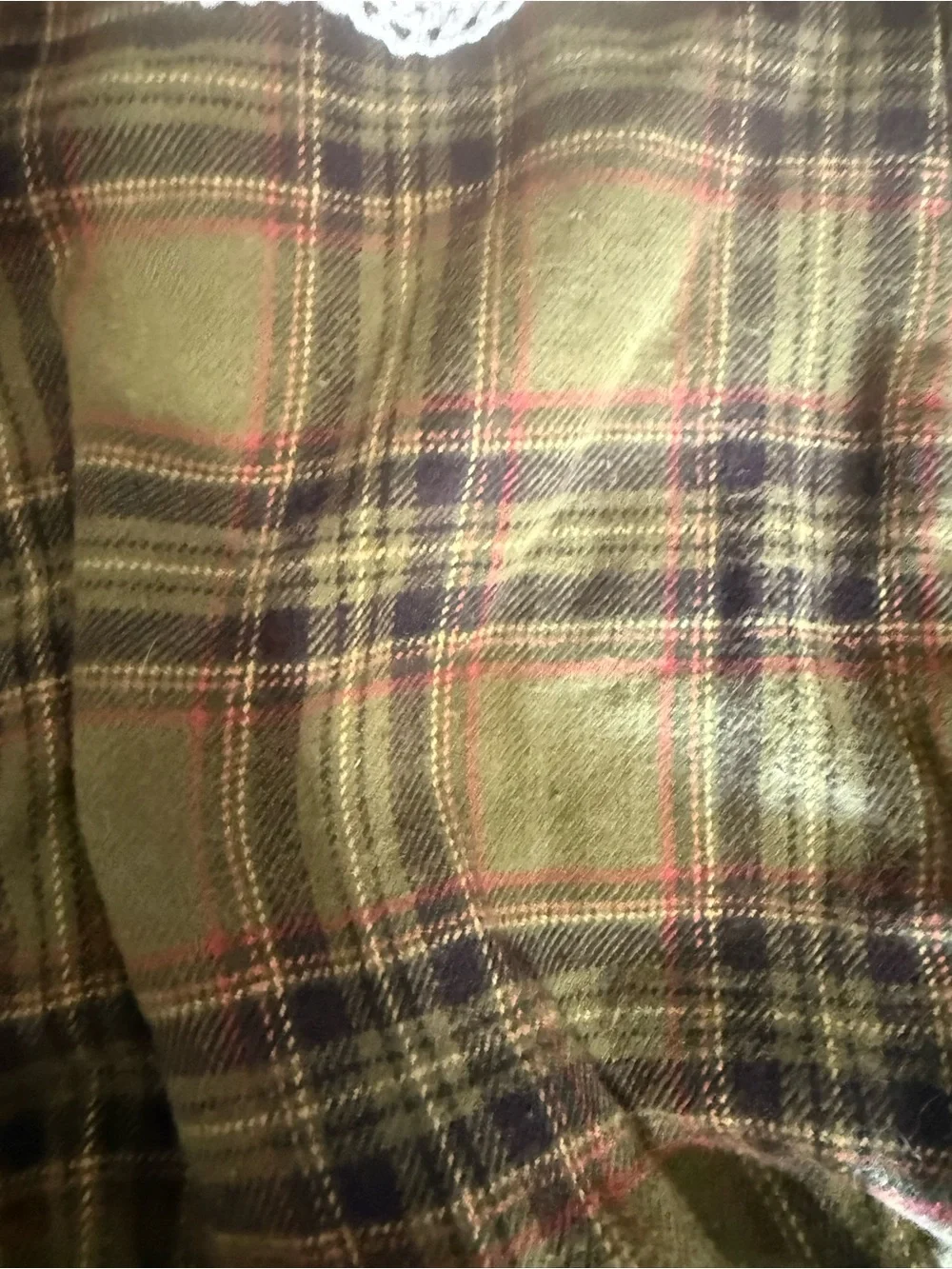 Ricrac and Ruffles plaid flannel romper size 18 M